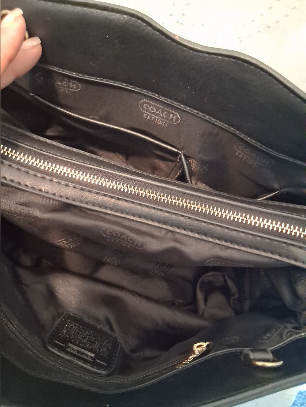 Coach Mercer 30 Black Leather Satchel Handbag - Picture 4 of 7